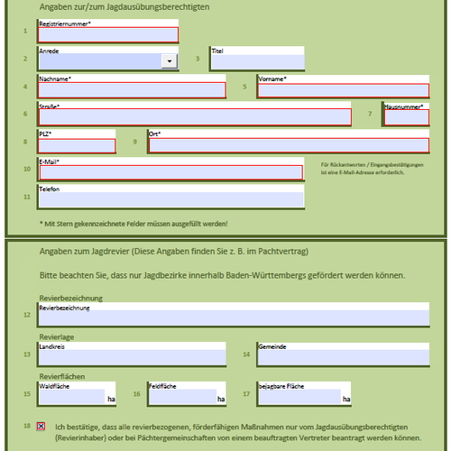 Formular,Infrawild, jagdförderung