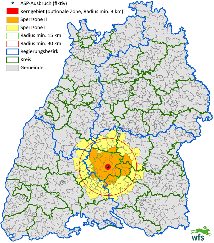 ASP, Massnahmen, Zonen, Sperrzone