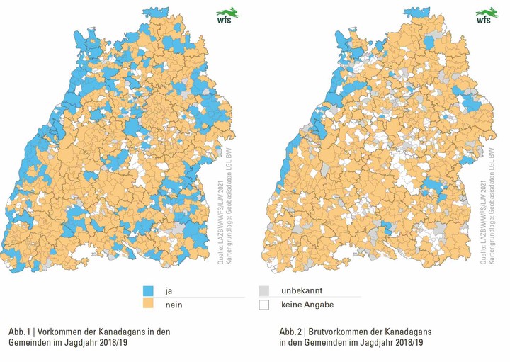 Wildtierbericht,2018, Vorkommen der Kanadagans in Baden-Württemberg