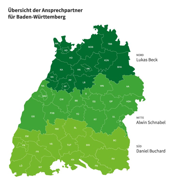 Karte von Baden Wuerttemberg