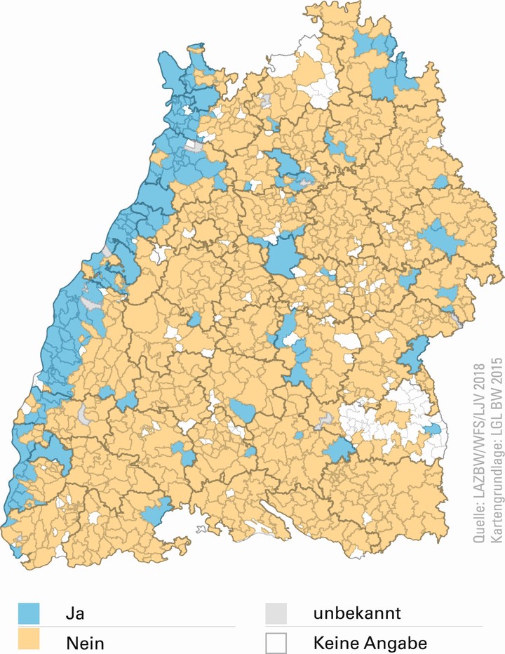 Vorkommen Wildkaninchen in Baden-Württemberg, Quelle Wildtierbericht 2018